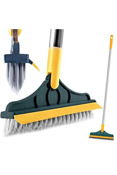 EMATTEIRO 2-in-1 Broom Brush with Floor Squeegee, 120 Degree Rotating Head, V...
