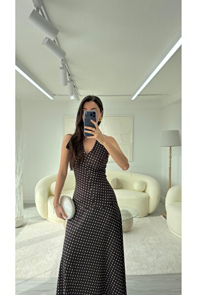 LUUNA STORE Halter Dress with Polka Dots