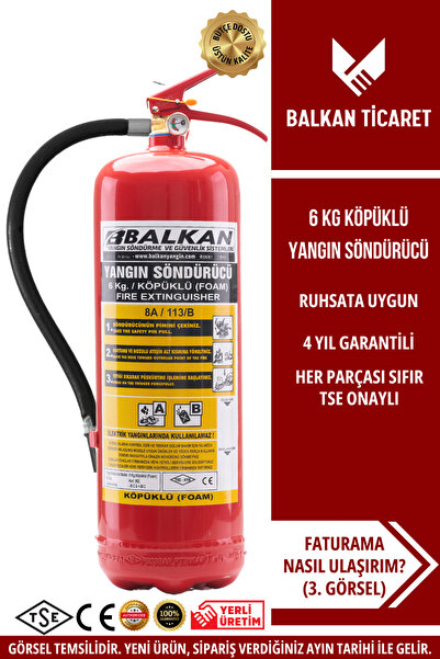 Balkan Ticaret 6kg yangın tüpü Ruhsata Uygun 4 Yıllık TSE HYB CE Belgeli
