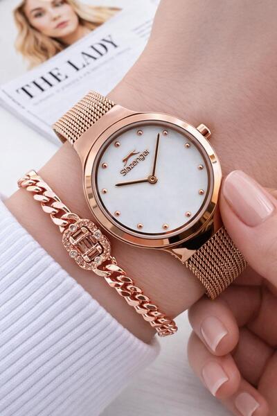 Slazenger Steel Cord 2 Years Warranty 5 Atm Bracelet Gift Women Wrist Watch B...