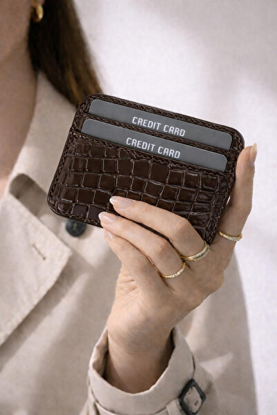 Dami Beauty Classic Leather 5-Pocket Card Holder - Slim Card Holder Wallet