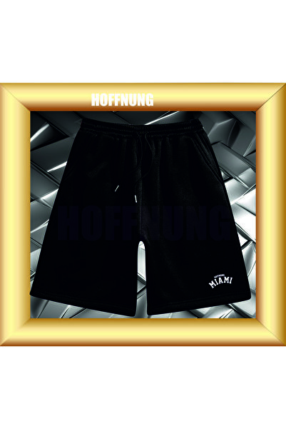 HOFFNUNG Unisex 2Ip Comfortable Fit Miami Hoffning Printed Sweatpants Shorts