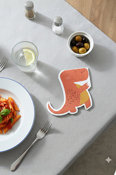 safestore Cute Dinosaur Shaped Printed Disposable Napkins 20 Pieces
