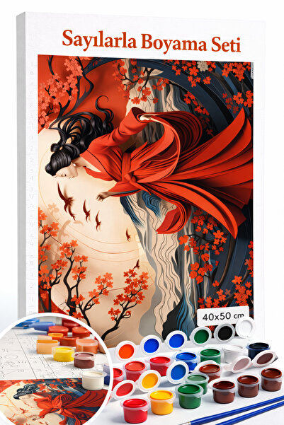 Aren Design Sayılarla Boyama Çerçeveli Hobi Seti Numaralı Tuval Fırça Boya Da...