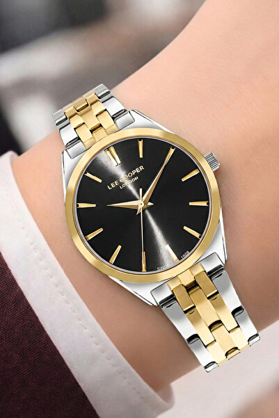 Lee Cooper Silver-Gold Color Steel Strap & Case Women's Wristwatch with Brace...