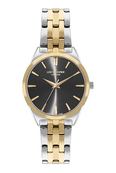 Lee Cooper Silver-Gold Color Steel Strap & Case Women's Wristwatch with Bracelet Gift Sdlc017
