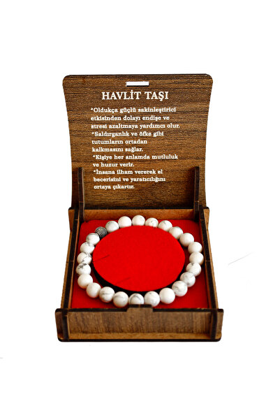 taru pasaj Howlite Natural Stone Bracelet – White Marble Patterned Natural St...