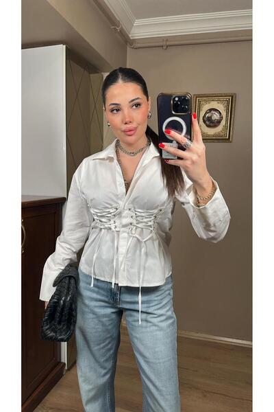 ALVOR Eyelet Cord Tie Design Shirt