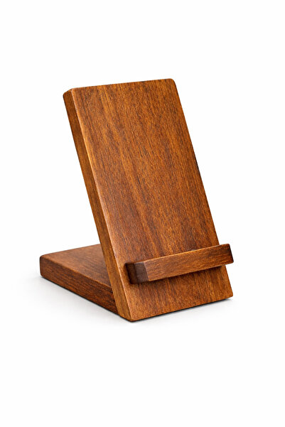 The N Wood Walnut Phone Stand – Solid Wood Tabletop Phone Holder