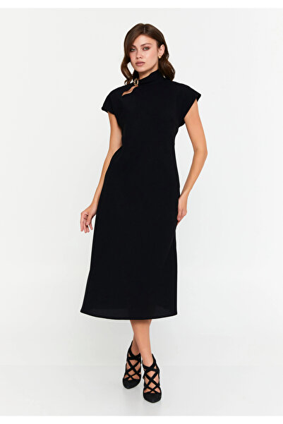 1way Elegant black midi dress
