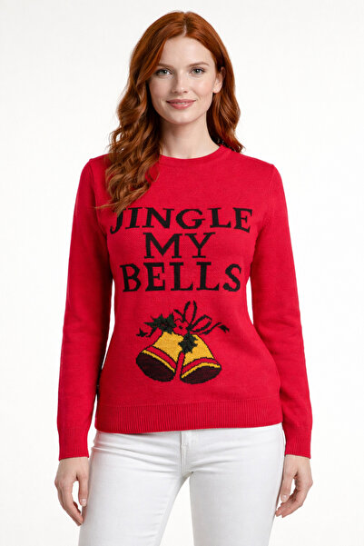 Neden Tekstil Red Jingle Bells Written Christmas Sweater