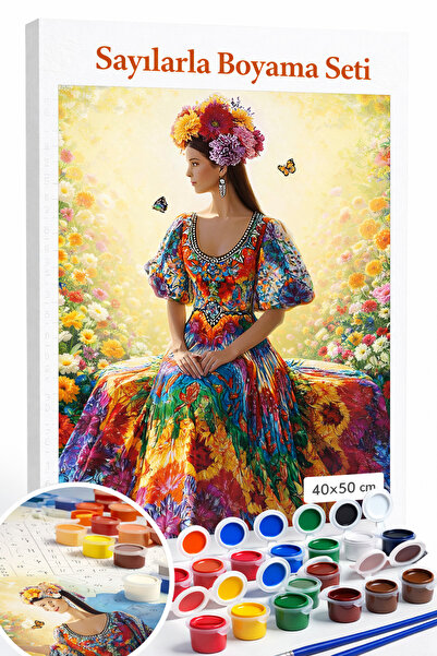 Aren Design Sayılarla Boyama Çerçeveli Hobi Seti Numaralı Tuval Fırça Boya Ka...