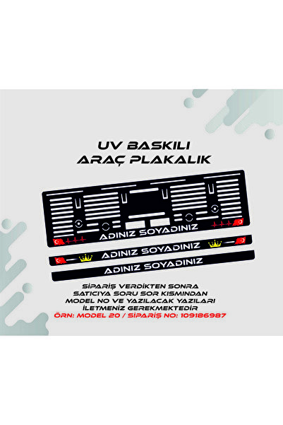 Bambus İsimli Plakalık 2 Adet Takmatik Uyumlu Uv Baskılı Kişiye Özel Plakalık