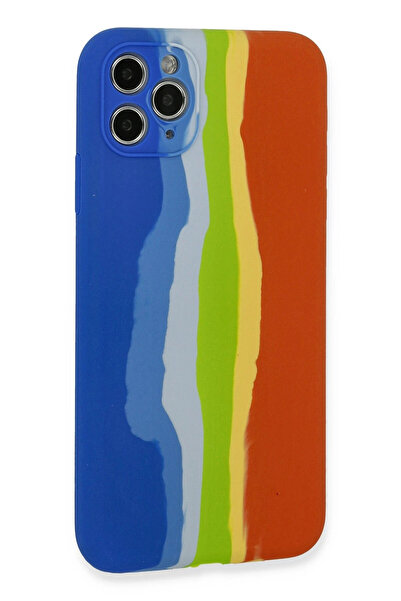 isiltikidsmoda Newface iPhone 11 Pro Case Ebruli Launch Silicone - Blue-Orange
