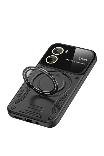 isiltikidsmoda Newface Vivo Y16 Case Joy Lens Stand Cover - Black