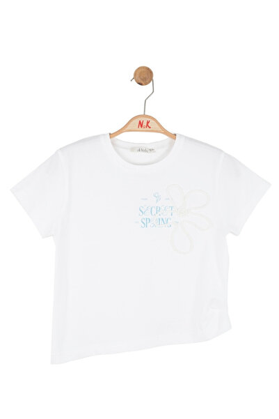 NK Girl's Carmine Tshirt 8-14 Years Ecru-Blue