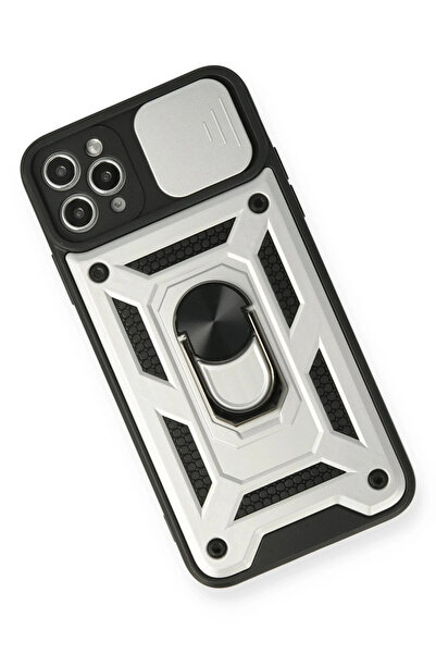 isiltikidsmoda Newface iPhone 11 Pro Case Pars Lens Ring Silicone - Silver