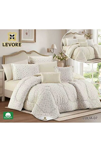Levore Cotton 8-piece bedspread set, 100% cotton, soft, double-sided floral p...