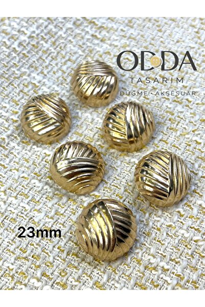 ODDA TASARIM ATÖLYESİ 23 MM GOLD YUMAK DETAY TAM BOMBE 6 li DUGME SETI