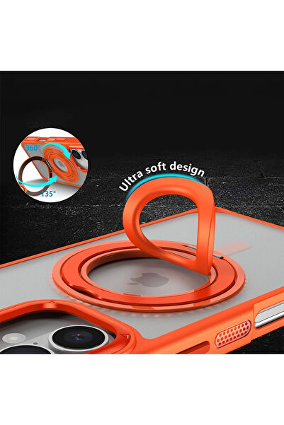isiltikidsmoda Joko iPhone 16 Banza Magsafe Stand Cover - Orange
