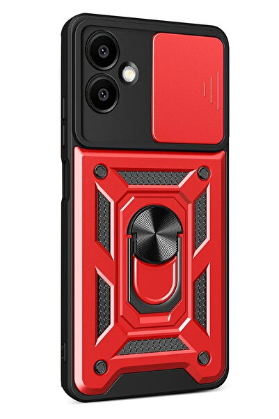 isiltikidsmoda Newface Samsung Galaxy A07 4g Pars Silicone with Lens Ring - Red