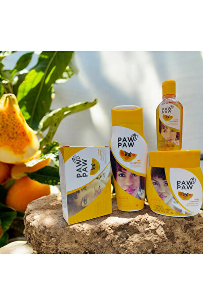Paw Paw مجموعة العناية بالبشرة المنقية 4 في 1 - لوشن، كريم، صابون، وزيت غني ب...