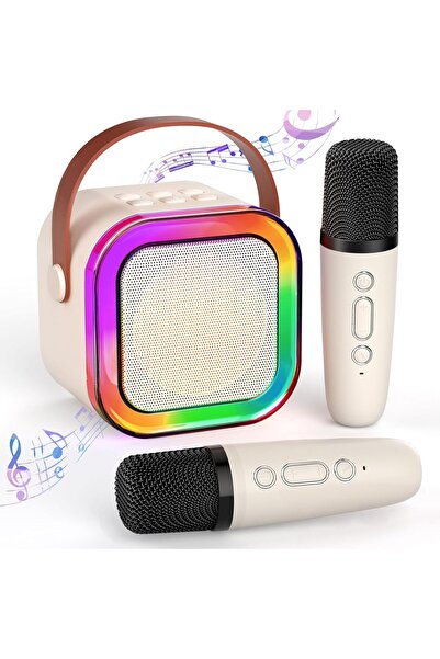Yellowtech Mini Kablosuz Bluetooth Karaoke Hoparlör Çift Mikrofonlu Çocuk Kar...