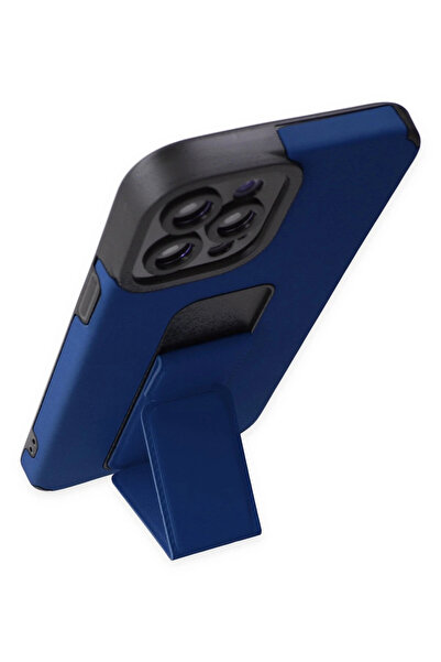 isiltikidsmoda نيوفيس حافظة ايفون 12 برو ماكس ميجا ستاند سيليكون - ازرق