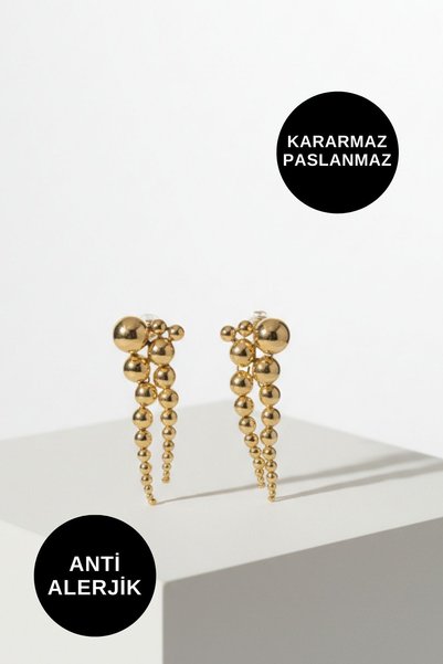 KAYOUBI Women's Anti-Allergic, Anti-Tarnish, Water-Resistant, Dangle Gold Silver Steel Brand Style Earring Models