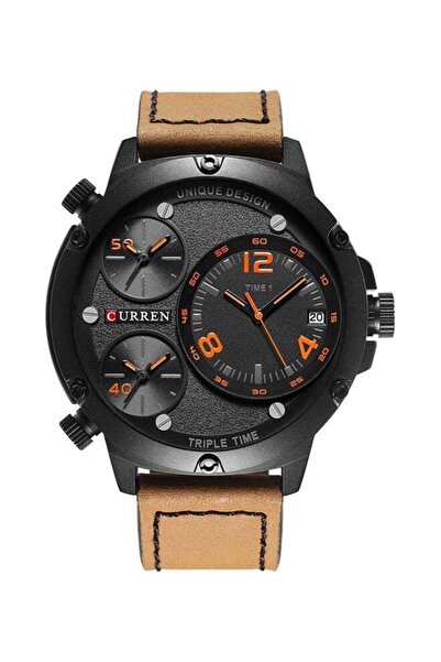 Curren men Leather Analog Watch