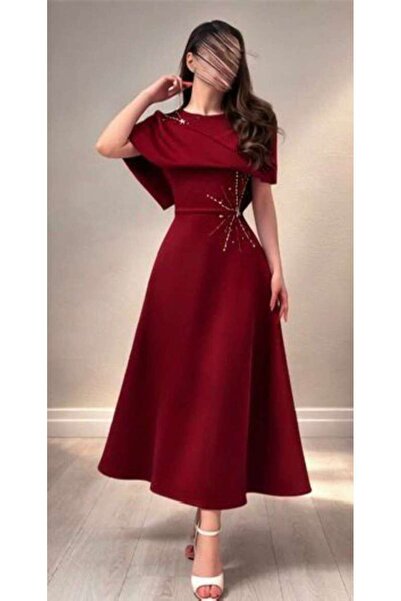 leon Eid dress 2026, burgundy