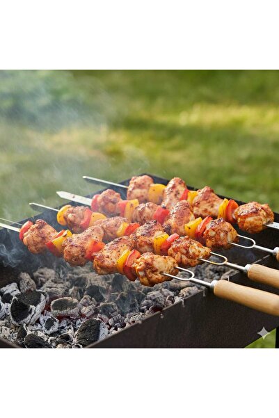 Lider MAGNESİA 3LÜ MANGAL KANAT ŞİŞ AHŞAP SAPLI 40 CM