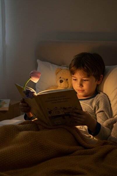 Buffer ® Çiçek Model Mandallı LED Kitap Okuma Lambası – Kıvrılabilir Esnek Gö...