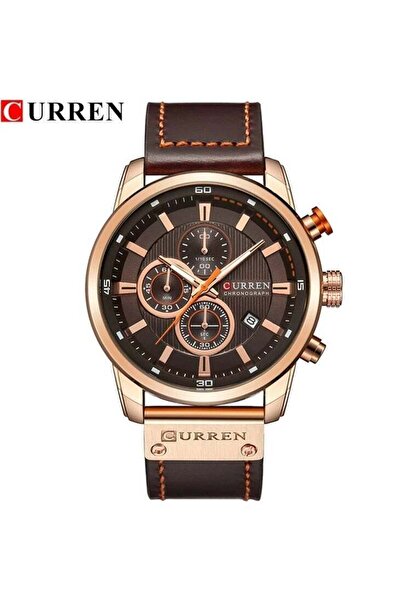 Curren Men's Quartz Watch Waterproof, Leather Strap, 8291