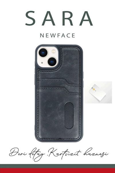 isiltikidsmoda Newface iPhone 14 Case Sara Leather Case with Business Card - ...