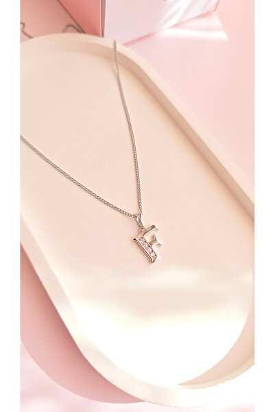 MİLUNXTE Xuping Necklace Women's Silver Color F Letter Steel Necklace with Sh...