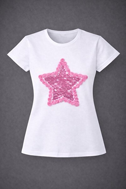 Nacar 23 Nisan 29 Ekim Gösteri Kıyafeti Yıldız Detaylı Kız Çocuk – Beyaz–Tişört