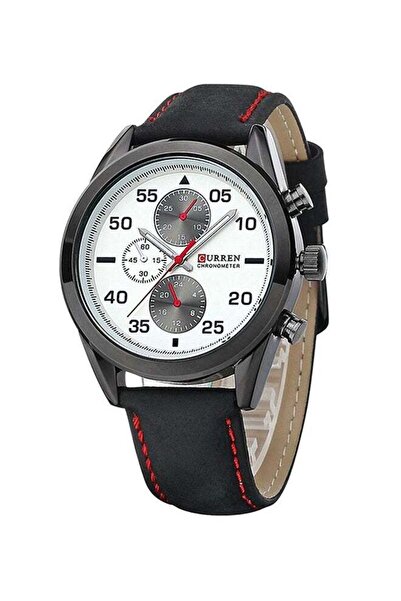 Curren ساعة رجالية تناظرية مقاومة للماء جلد، موديل 8156