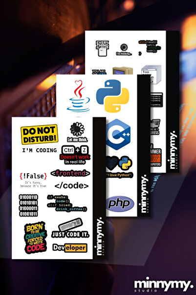 Minnymy 3'lü Developer Collection Vintage Sticker, Çıkartma, Ajanda, Günlük, ...