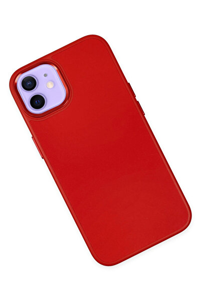 isiltikidsmoda Newface iPhone 12 Case Asian Leather Silicone - Red