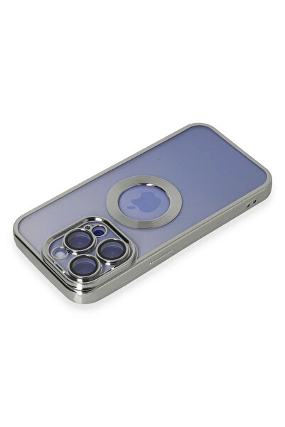 isiltikidsmoda حافظة نيو فيس لهاتف آيفون 15 برو من السيليكون - فضي