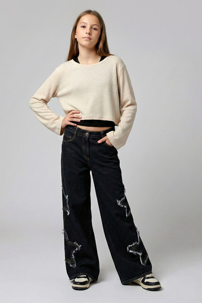 DMB BOYS & GIRLS Bluză din 2 piese pentru fete Dmb, 9-14 ani, bej