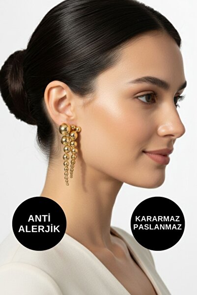 KAYOUBI Kadın Antialerjik Kararmaz Suya Dayanıklı Sallantılı Gold Silver Çeli...