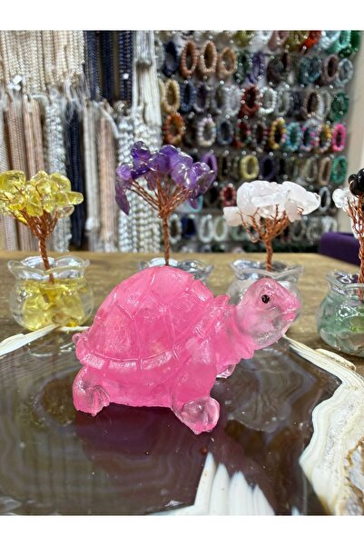 hayaltasari Doğal Pembe Kuvars Taşlı Kaplumbağa