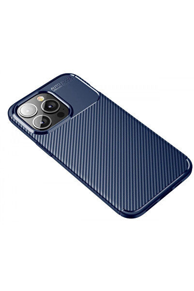 isiltikidsmoda Newface iPhone 13 Pro Case Auto Focus Carbon Cover - Navy Blue