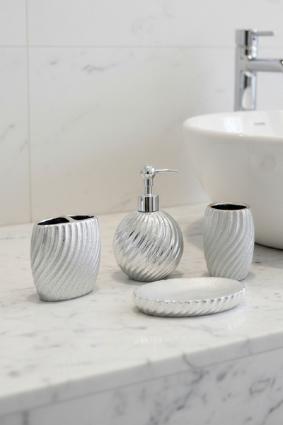 FeyzaDesign Şık Oval Sabunluk ve Banyo Seti, Modern ve Kullanışlı Tasarım