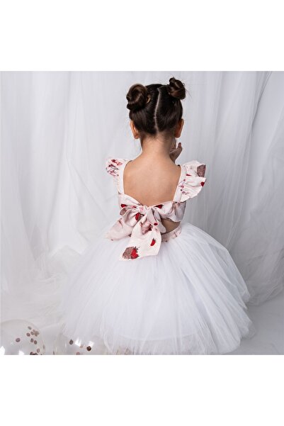 ministok Strawberry Rabbit Tutu Skirt and Tie-Back Girls' Dress