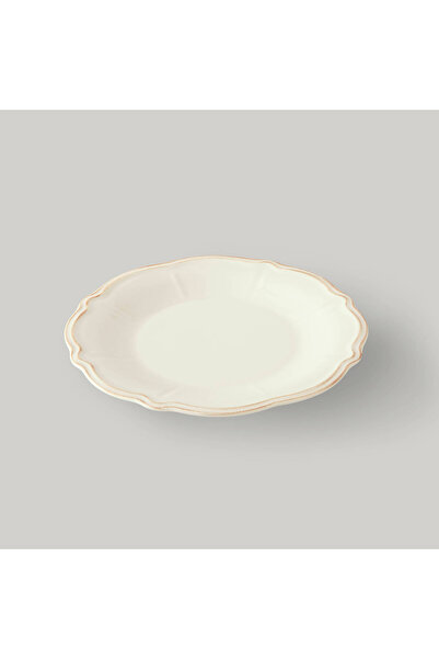 Linens Cinnamon Porselen 26 cm Servis Tabağı Ekru-Kahve
