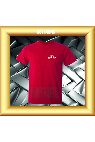 HOFFNUNG Unisex Short Sleeve Round Neck Miami Hoffning Printed Solid Color t ...