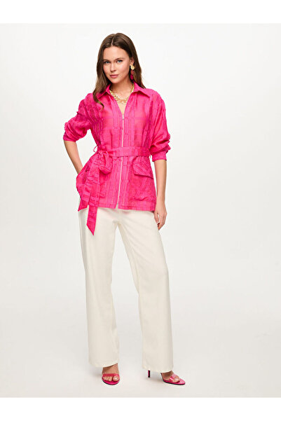 Faik Sönmez Kendinden Desenli Overshırt Tunik S26TNK006